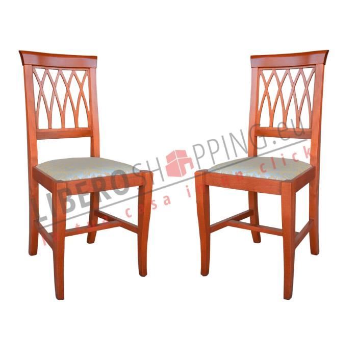 chaise de cuisine en merisier avec assise rembourrée 2 chaises treccia - couleur cerise - blanc - marque treccia