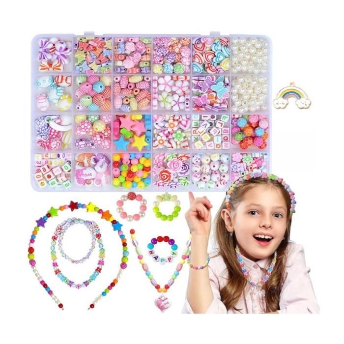 Perles Enfant, Perles pour Bracelet Enfant, Kit Perles Bijoux Fille  Fabrication Bijoux Enfant Jouets Filles de 5 à 12 Ans, Coffret - Cdiscount  Jeux - Jouets