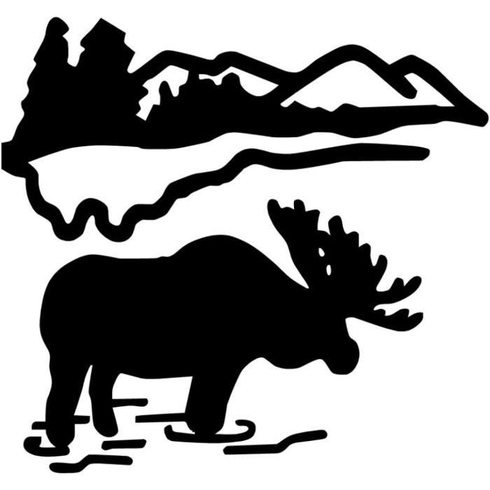 Lot de 2 autocollants Berg/ALM pour voiture - Motif montagnes