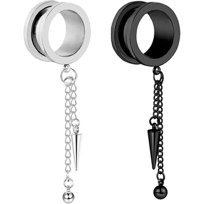 écarteur Oreilles Acier Inoxydable 14mm Écarteur Oreilles Femme, Piercing Oreille Tunnel Acier Inoxydable Bijou Piercing Corps Gothique