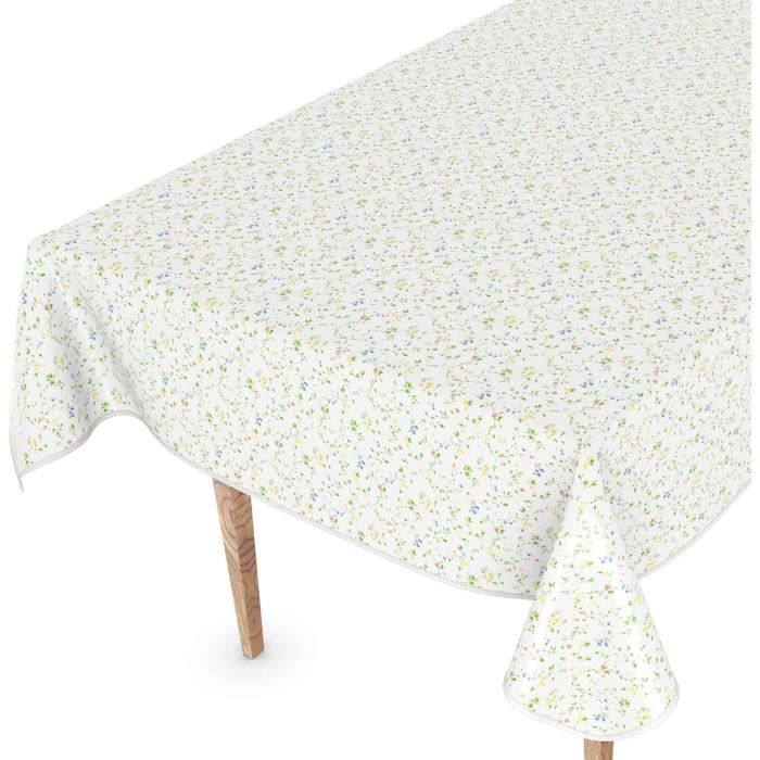 Nappe En Toile Cirée Lavable - Rectangulaire - Motif Coquelicots - 180