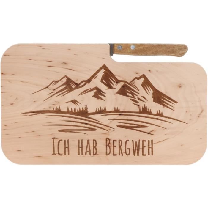 Planche à Déjeuner En Bois Gravée - Cœur Découpé - Dimensions 22,5x12,5x1,2 Cm - Bois D'aulne Durable - Cadeau Pour Famille, Grand-mère