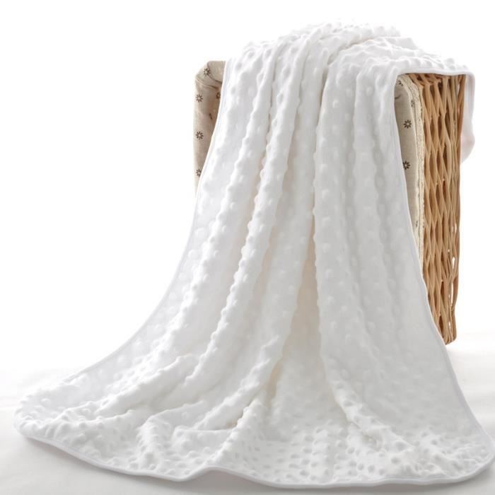 Enfant Couverture De Haute Qualite Pour Bebe Couverture Pour Nouveau Ne Literie D Hiver 75 X 100 Cm Blanc Cdiscount Maison