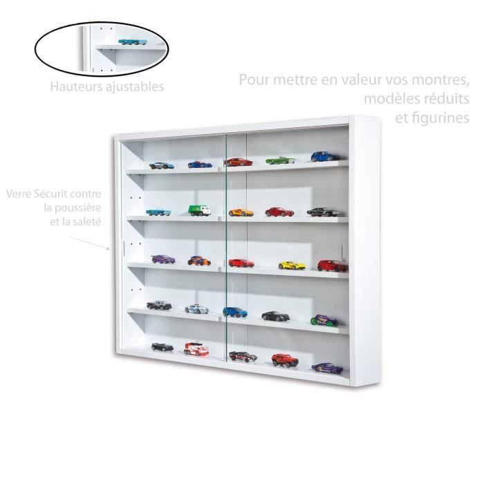 Vitrine murale pour miniatures en panneaux de particules coloris