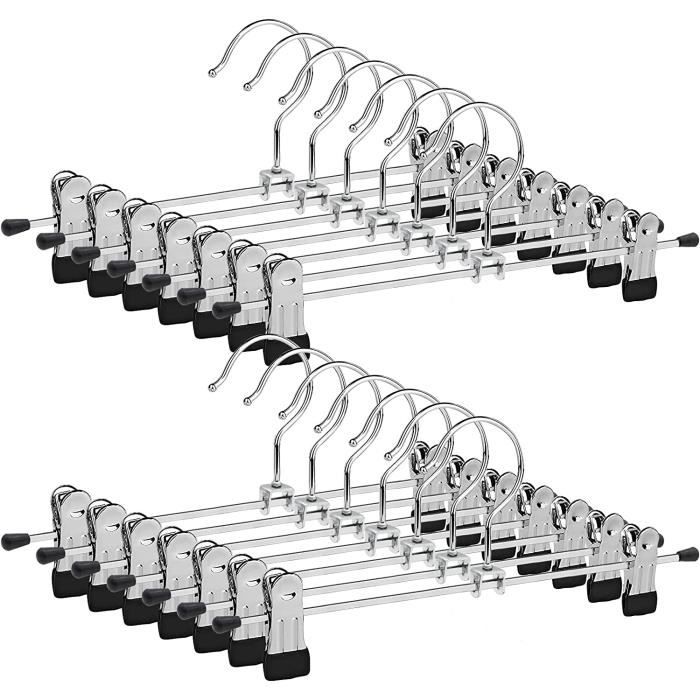 Cintre Lot de 12 Cintre en MéTal avec Clips RéGlables Cintre Gain de Cintre Lot de 12 Cintre en MéTal avec Clips RéGlables Cintre Gain de