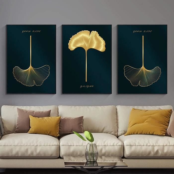 3 Pcs, Affiche Arbre Doré Abstrait Sans Cadre, Peinture sur Toile, Impression d'Art Mural Moderne Minimaliste Décoration Murale Couloir Maison, Décoration Maison, Sans Cadre