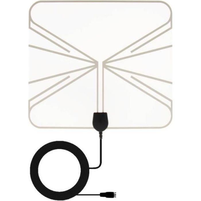 Antenne TV Intérieure – Antenne TNT HD Numérique DVB-T/T2, Compatible VHF/ UHF, Base Magnétique Puissante, Facile à Installer pour Maison et Appartement, Câble Coaxial 5m