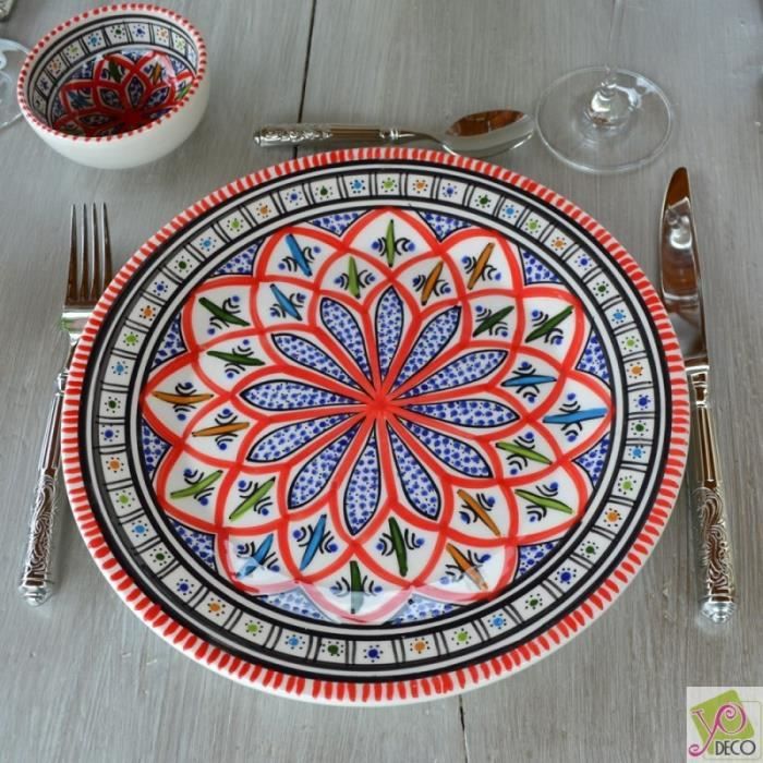Assiette plate Bakir rouge - D 28 cm