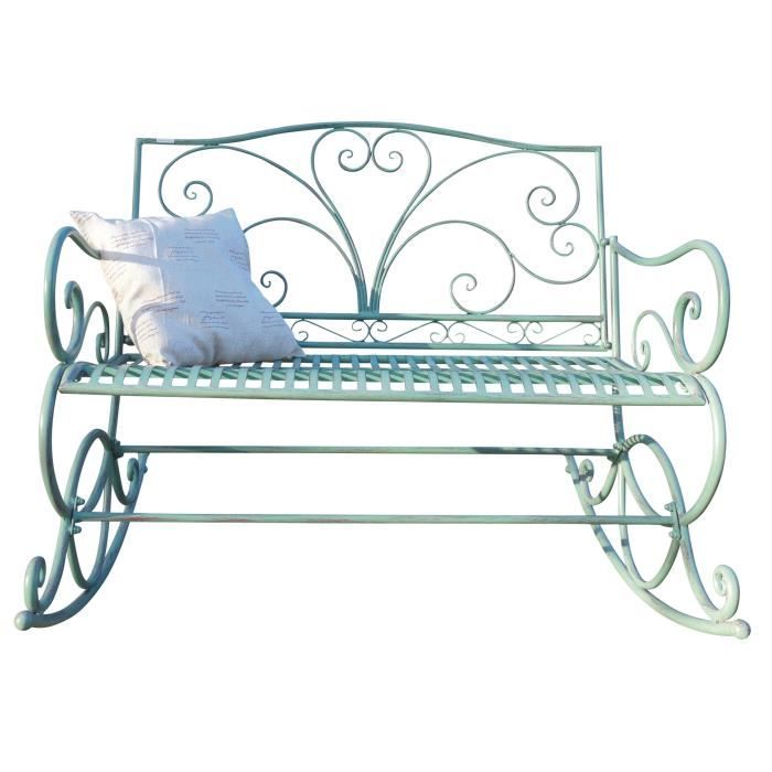 banc de jardin hwc c39 banc a bascule metal vert antique 112cm cdiscount jardin