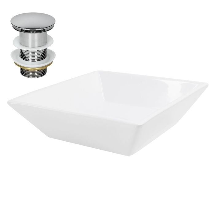 ML Design Lavabo En C ramique Blanc 41x41x12 Cm Forme Anguleux Avec ml-design-lavabo-en-c-ramique-blanc-41x41x12-cm-forme-anguleux-avec