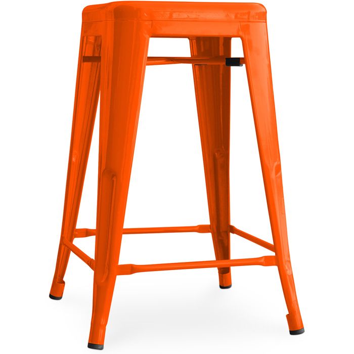 Tabouret de bar - Design industriel - 60cm - Nouvelle édition - Metalix Orange