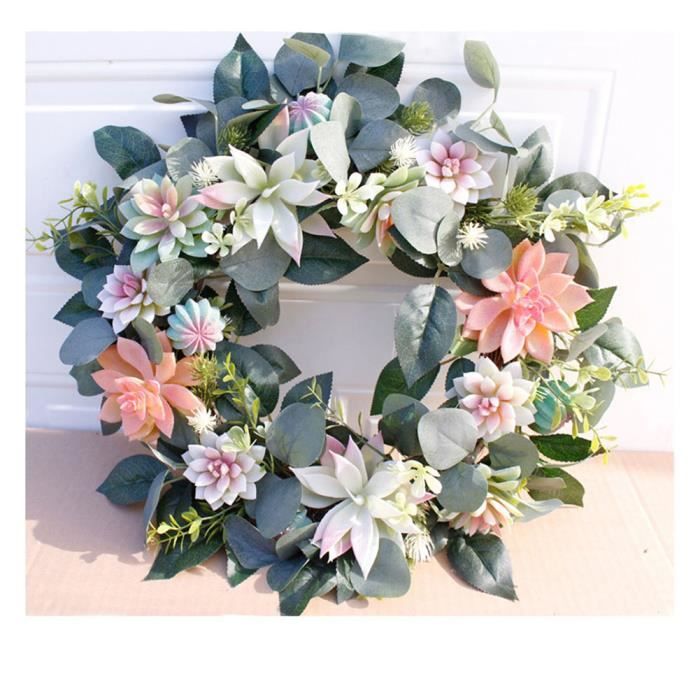 Couronne De Fleurs Artificielles En Forme De Cœur - Décoration Murale Ou Suspendue Pour Mariage, Saint-Valentin, Porte, Voiture - 13
