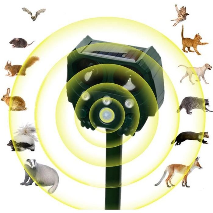 Jardin Terrasse Repulsifs Ultrasoniques Ultrason Animal Repulsif Solaire Repulsif Chien Chat Nuisible Repulsif A Moustiques