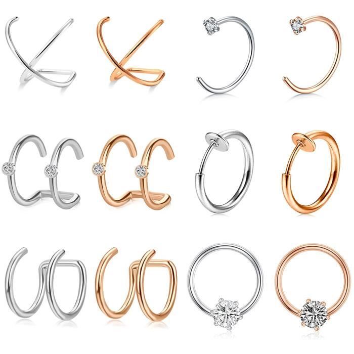 Piercing Nez Stud Rond Acier Chirurgical 316L - 8 Mm - Couleur Or - Mixte (Budget Beauté)