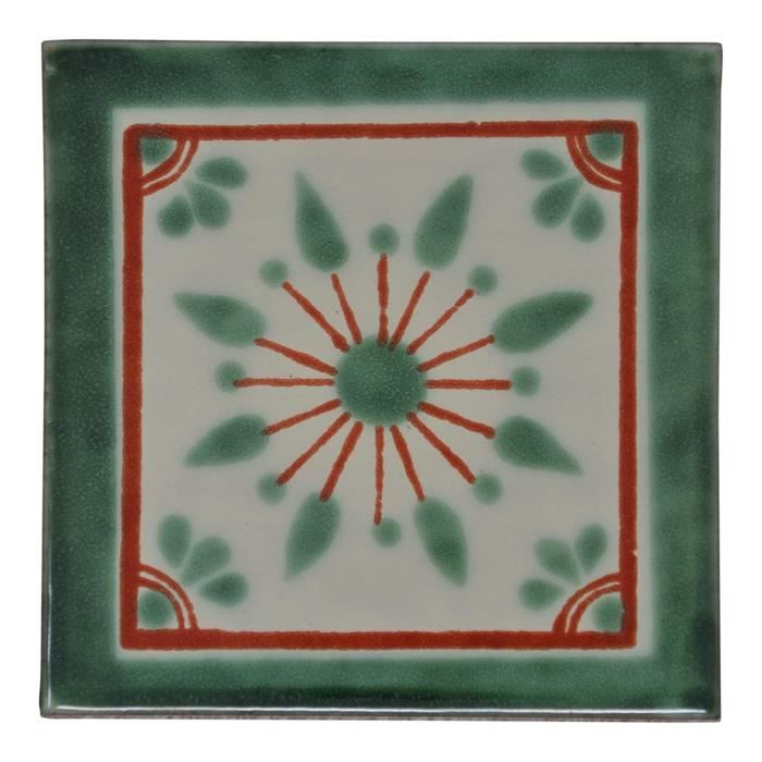 Carrelage en céramique mexicaine 5 cm fait à la main et éthiquement négocié par Tumia LAC Tuile unique