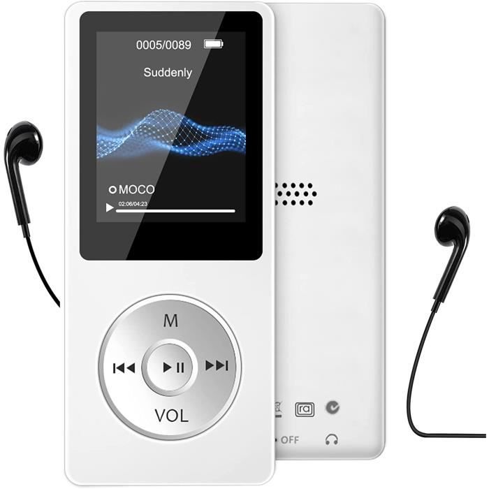 Lecteur MP3 Bluetooth 16 Go Avec écran 1,8 Pouces - Radio FM, Vidéo, EBook, Autonomie 30h