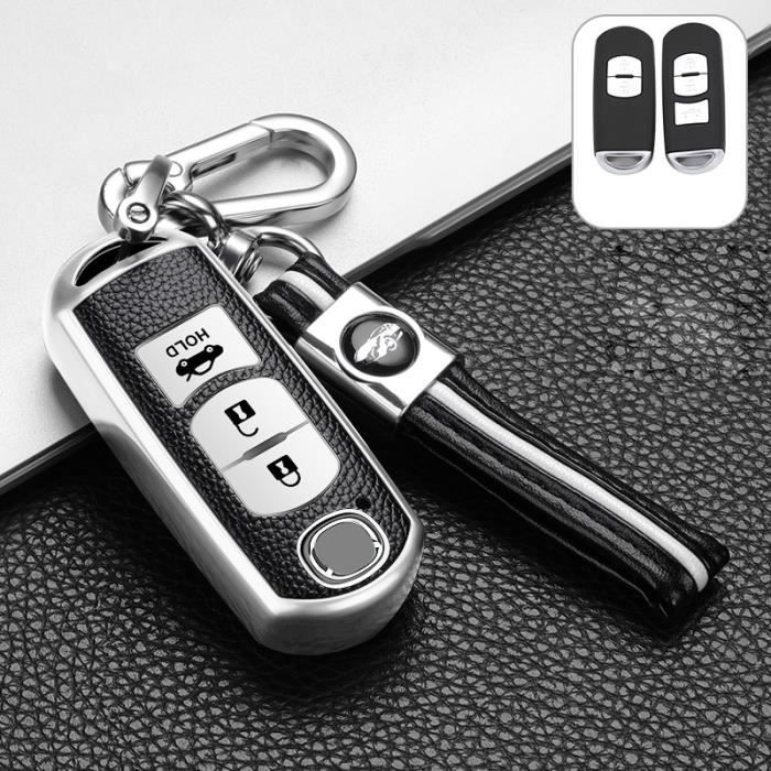 Housse de porte-clés en cuir de luxe Porte-clés Fob compatible