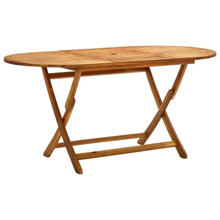 vidaXL Table Pliable de Jardin Bois Acacia Table d'Extérieur Table de Camping
