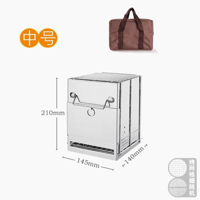 Poêle à Bois De Camping Portable Pliable | Dimensions 38x29 Cm, Cheminée 2.5m, Porte En Verre | Pour Tente, Pêche, Barbecue
