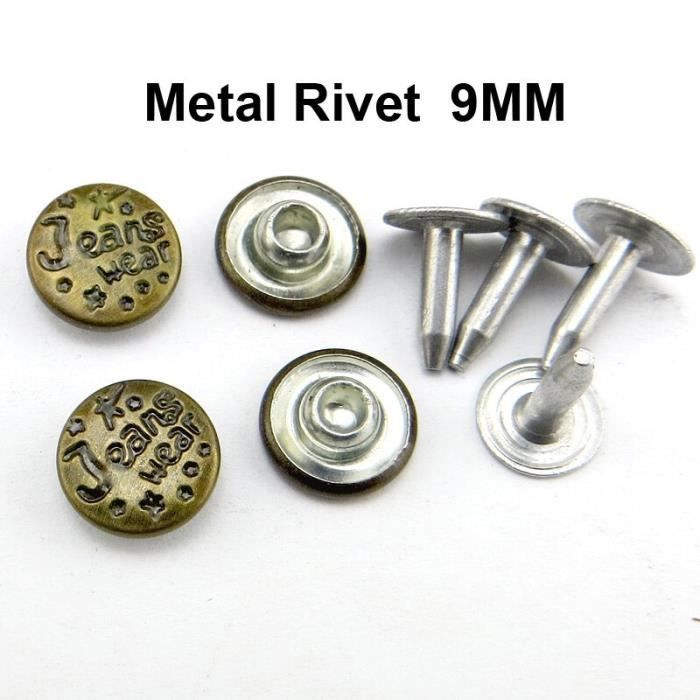 Boutons En Jean Argent De 17Mm Remplacement DIY À Enfoncer Pour Vestes