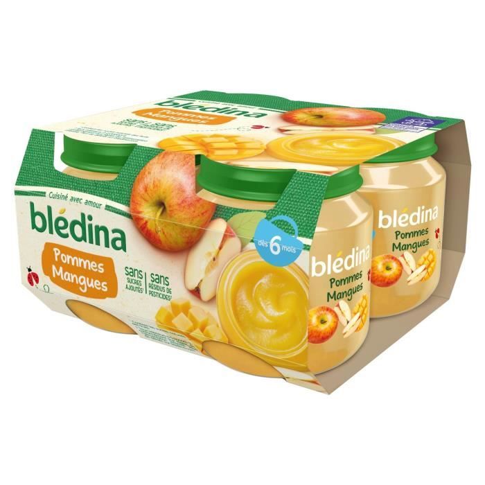 Lot De 3 Bledina Compotes Bebe Pommes Mangues Des 6 Mois 4 Pots De 130 G Achat Vente Compote Dessert Fruite Lot De 3 Bledina Compotes