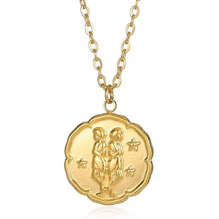 Pendentif Lune Creuse Cubique Perles Lumineuses Fluorescentes - Collier Bijou Femme Homme