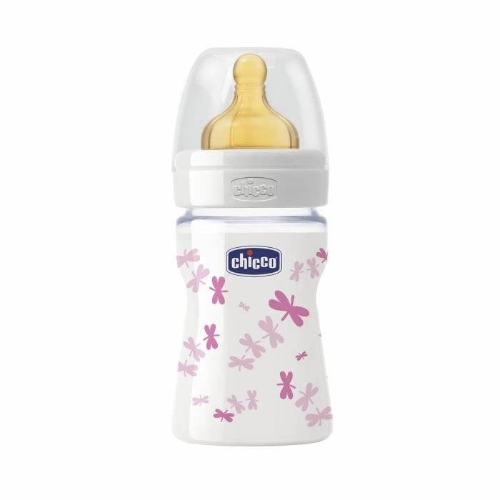 Mois 150 ml Chicco Flux Normal Biberon Verre Caoutchouc 0