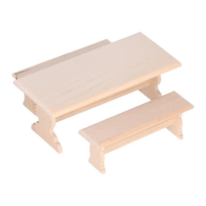 Akozon chaise de maison de poupée en bois 1:12 chaise de maison de poupée simulée en bois maison