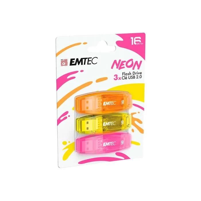Clé USB - EMTEC - ECMMD16GC410P3NEO - 16Go - USB 2.0 - Noir