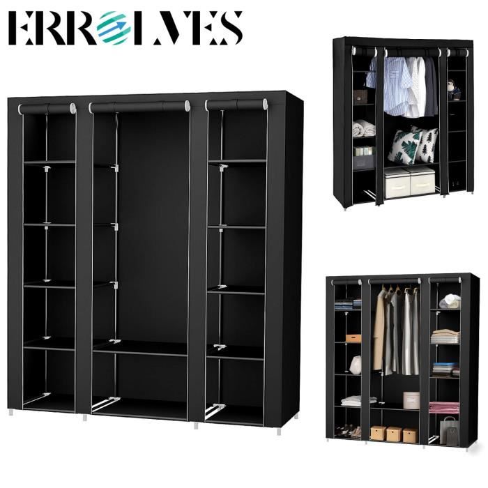 Armoire penderiedressing grande capacitéXXL ERROLVES Noir 3