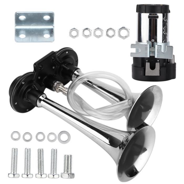 WTTWW Compresseur Air Klaxon 12V/24V - Pour Camion, Moto, Véhicule Électrique - Avec Relais