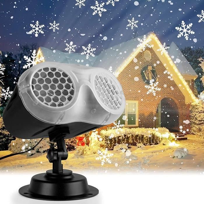 Projecteur Flocons De Neige Noël Extérieur – 9W LED, IP44 – Projection HD Sur 70 M² – Tête Orientable 180°