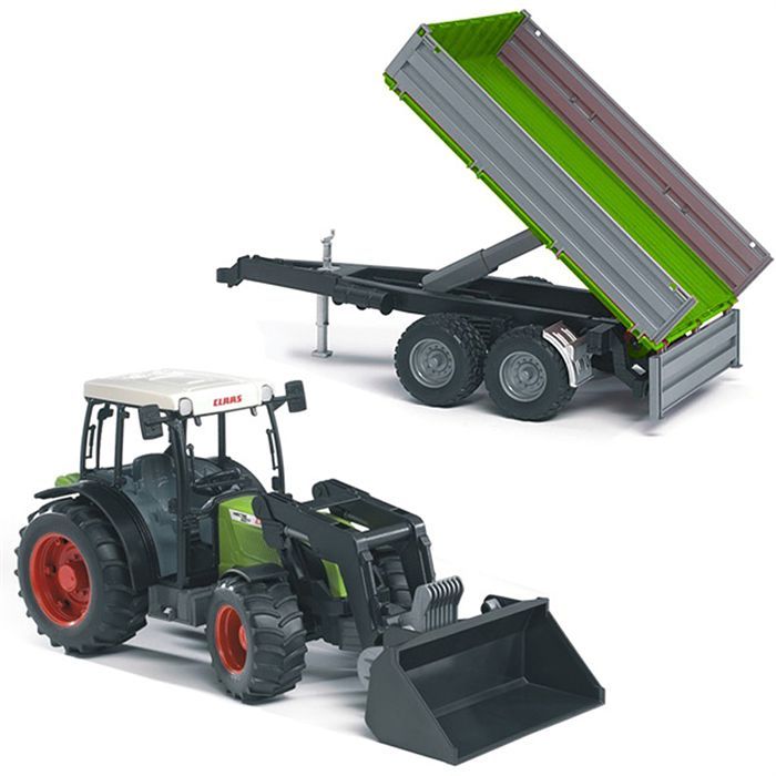 Bruder - Tracteur avec fourche et remorque basculante et ouvrante - Noir -  Enfant - Véhicule - Cdiscount Jeux - Jouets