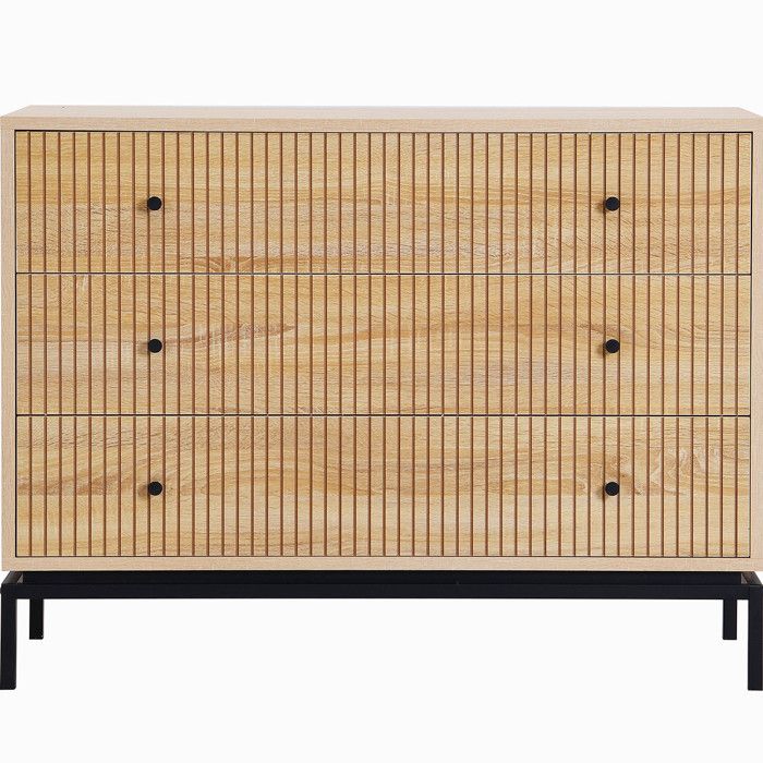 Commode 3 tiroirs effet bois 105 cm - Talia Commode 3 tiroirs effet bois 105 cm - Talia