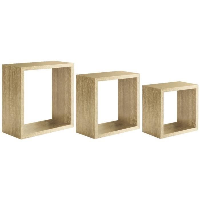 Homemania HOMSAN_074 Incubo Wandregal – MDF, Violett, 3 Größen, Für Wohnzimmer/Büro