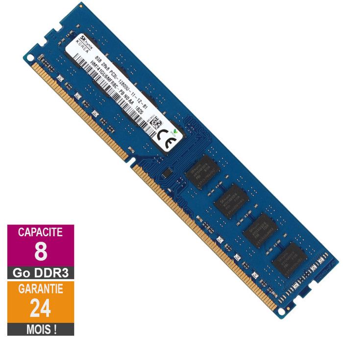 Acheter Barrette Mémoire 8Go RAM DDR3 Hynix HMT41GU6MFR8C-PB DIMM PC3-12800U Reconditionné - 28,52 € Barrette Mémoire 8Go RAM DDR3 Hynix HMT41GU6MFR8C-PB DIMM PC3-12800U Reconditionné - SK Hynix reconditionné disponible sur Cdiscount Seconde Vie