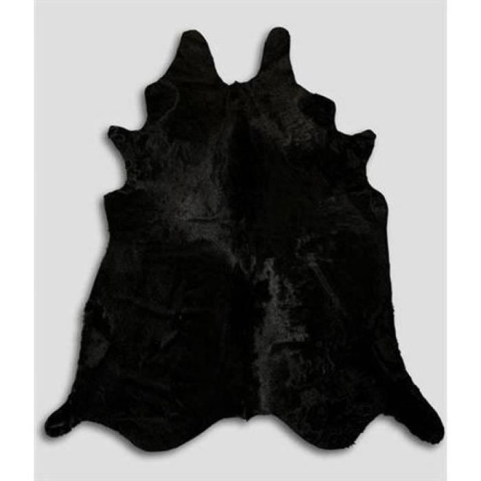 Tapis En Peau De Vache Noire Achat Vente Tapis Cdiscount