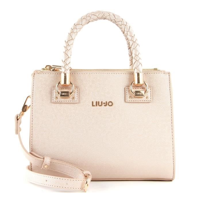 LIU JO Manhattan Double Zip Satchel S Light Gold 117314 Achat
