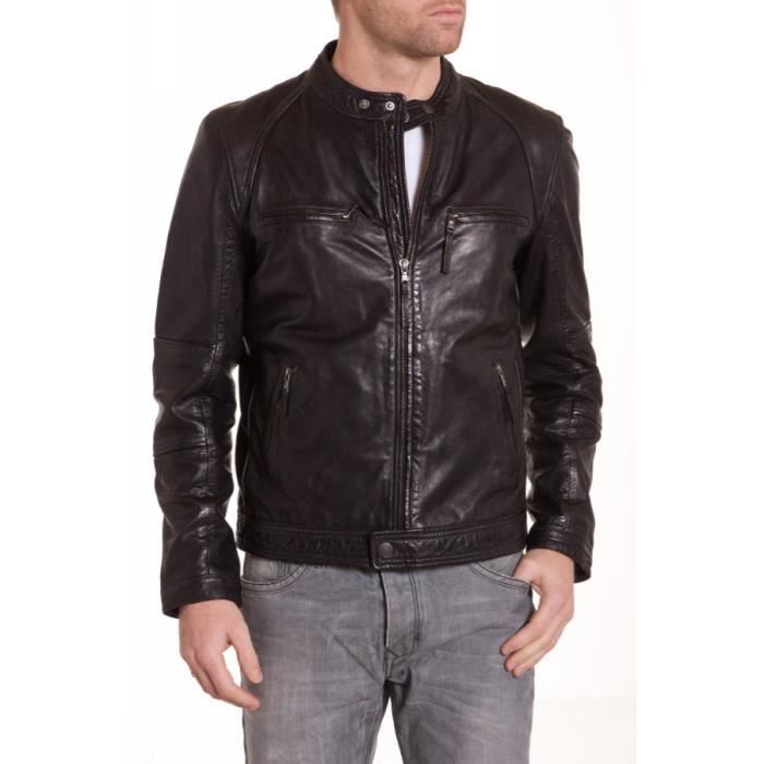 Blouson Redskins Cuir Nicholson Sunshine Noir