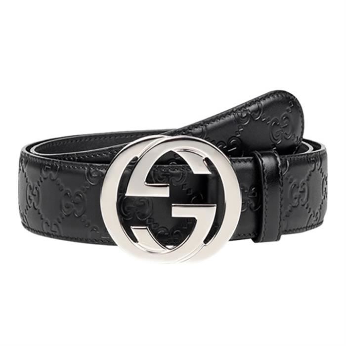 Gucci Signature Leather Belt Black Largeur 4CM Noir Cdiscount