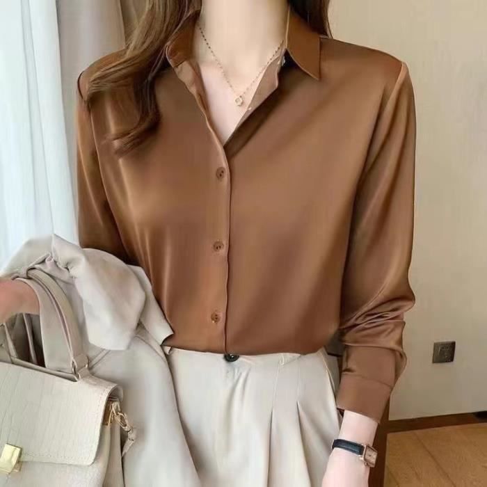 Chemise femme marron outlet