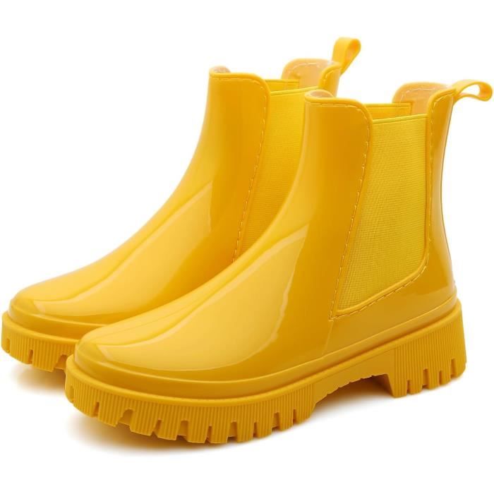 Bottes de pluie jaune femme new arrivals