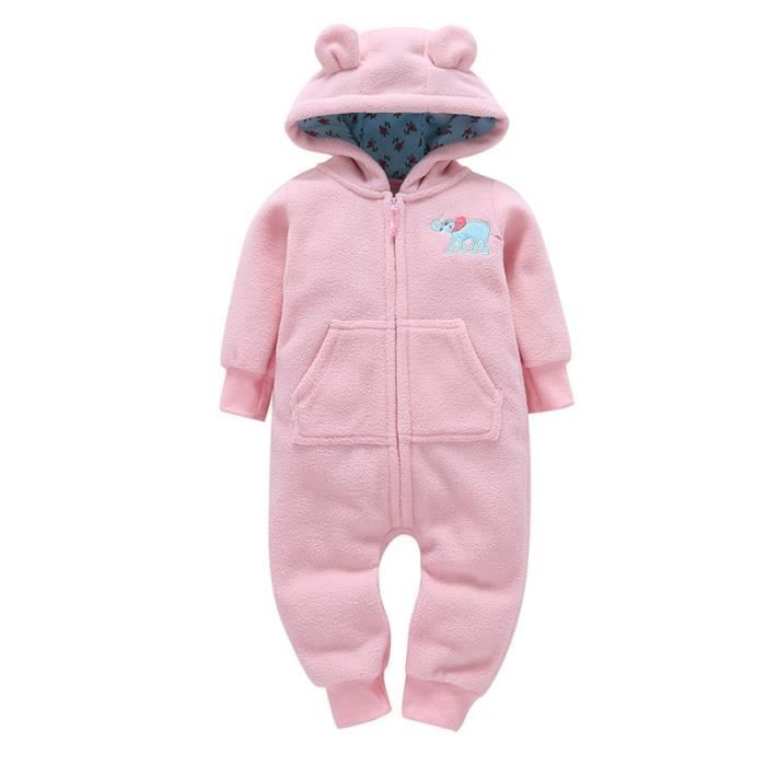 Combinaison Nouveau Ne Bebe Vetements D Hiver Infantile Bebe Filles Vetements Doux Polaire Vetements Pyjama 6 24mois Unisexe A Combi Rose Cdiscount Pret A Porter