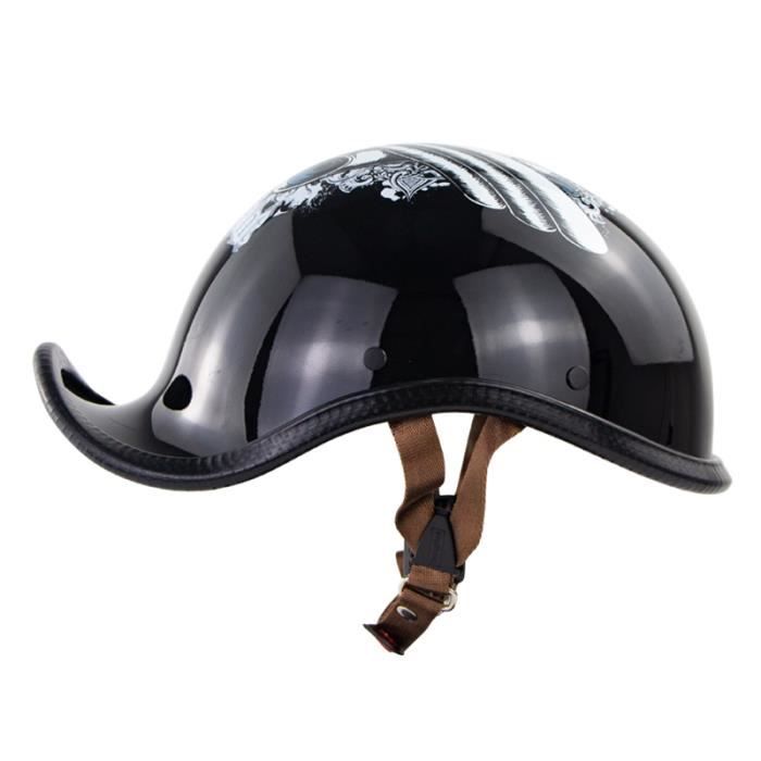Casque De Moto Harley Casque Scooter d'Été Demi-Casque Rétro Hommes Et  Femmes Casque Vintage De Forme Unique, Crâne - Cdiscount Auto