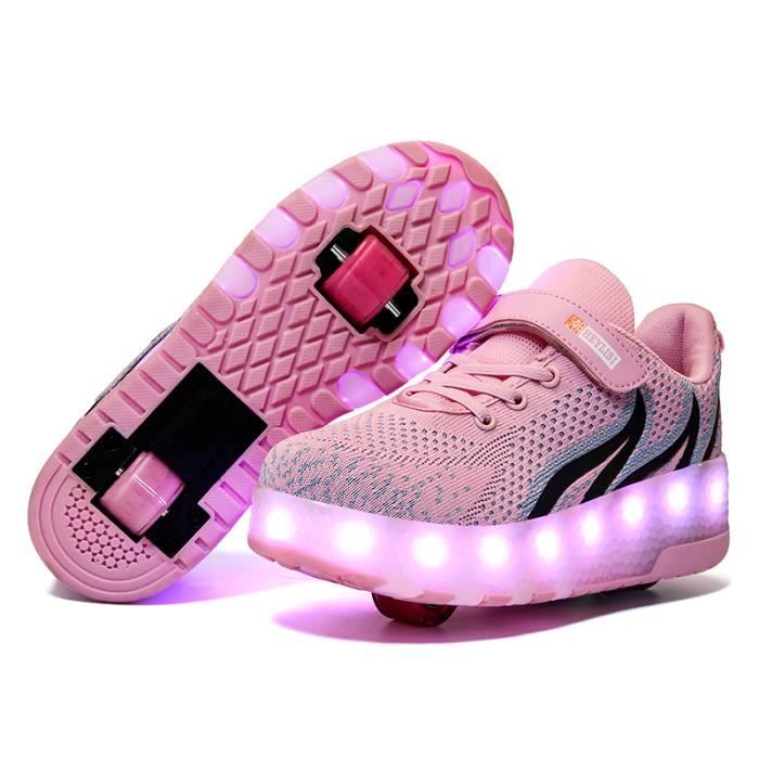 Mode Baskets Enfants LED lumières Chaussures à Roulettes Garçons Filles  Sneakers Avec Roues Automatique De Patinage Rose - Cdiscount Chaussures