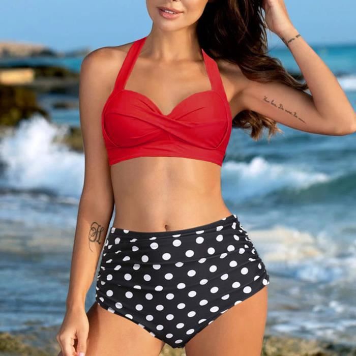 MAILLOT DE BAIN Maillot de bain vintage femme deux pi ces r tro