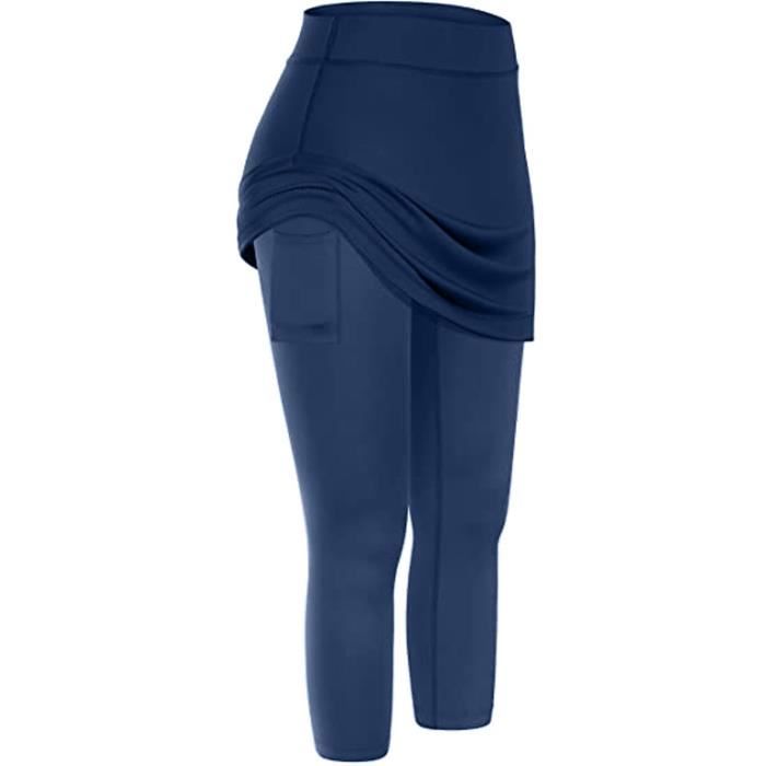 PANTALON Leggings femmes Tennis jupe taille haute Leggings poches