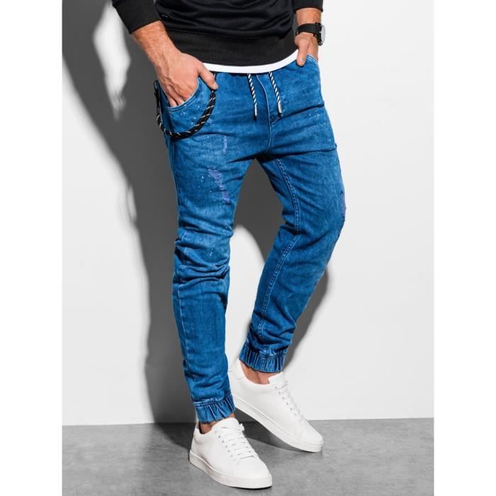 Pantalon jogger en jean Ombre Homme Bleu Regular Taille standard Bleu Cdiscount Pret a Porter