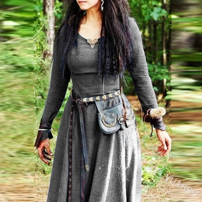 ROBE Femme Magnifique Robe longue solide vintage renaissance du milieu du siecle Dark Gris changyingsi Gris Cdiscount Pret a Porter