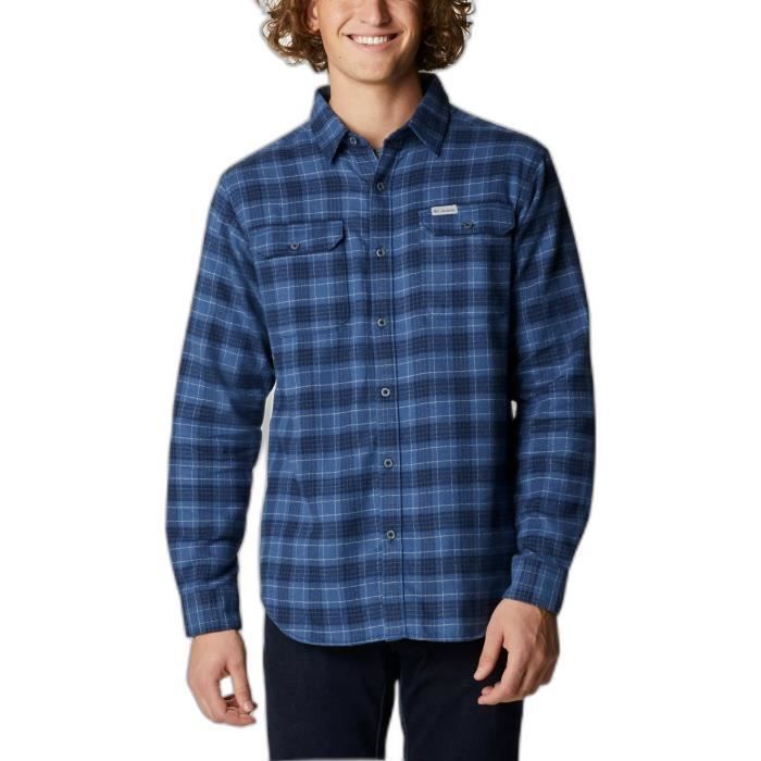 Chemise Columbia PFG Homme – Bleu Marine – Taille M – Manches Courtes – Coton